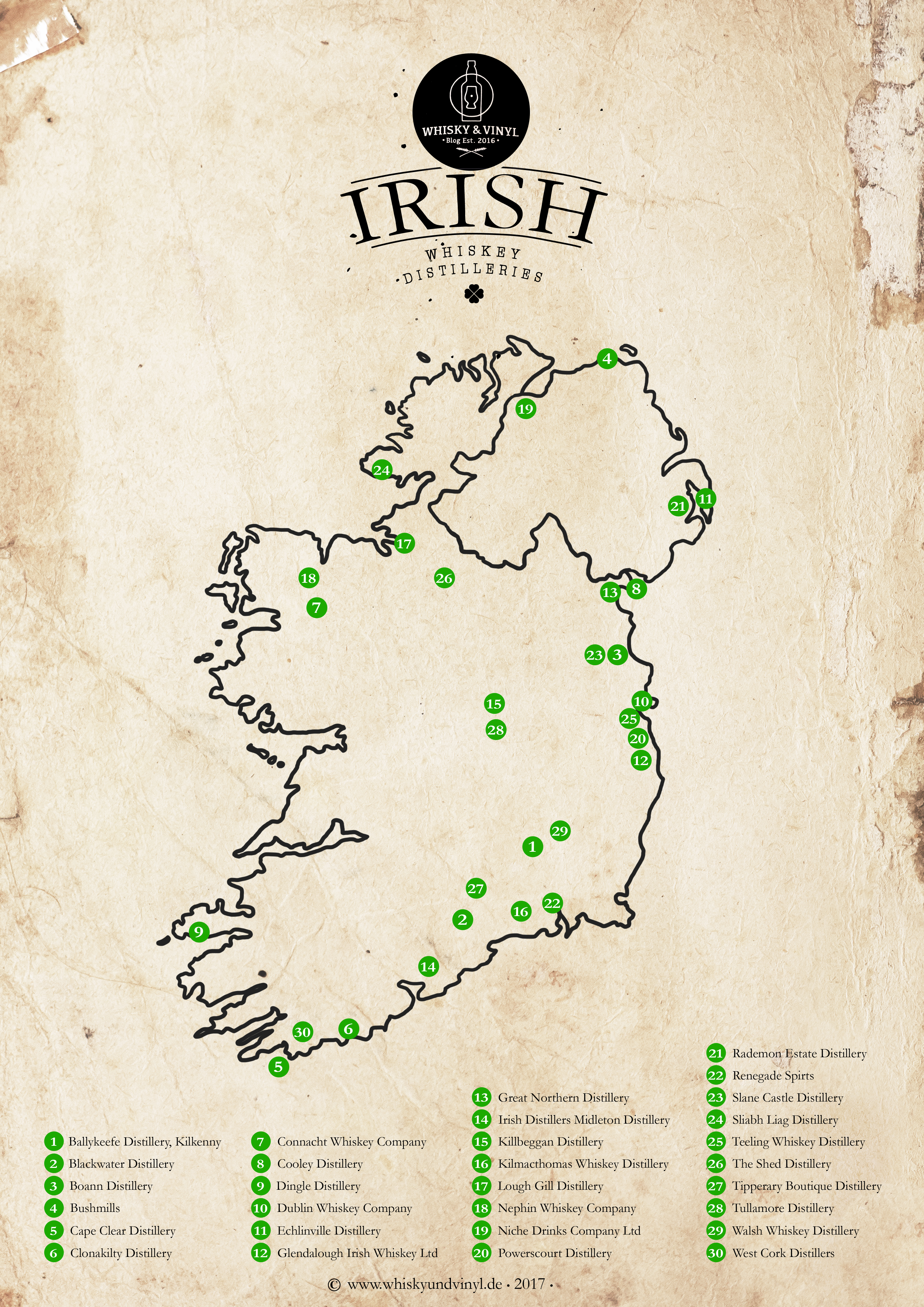 Irish Whiskey Map